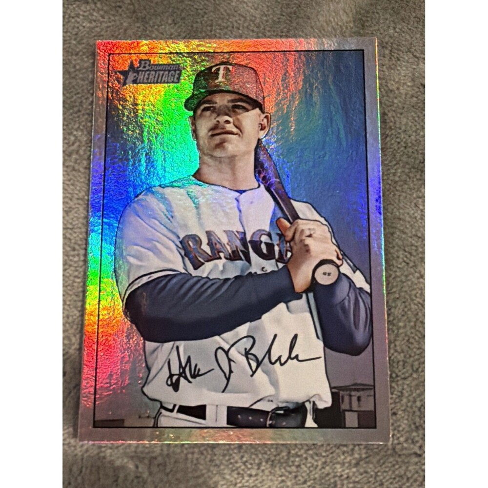 2007 Bowman Heritage - Hank Blalock #12 Rainbow Foil